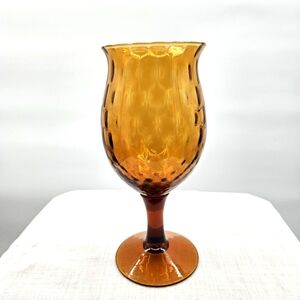Empoli Vintage MCM Optic Amber Glass Goblet‎